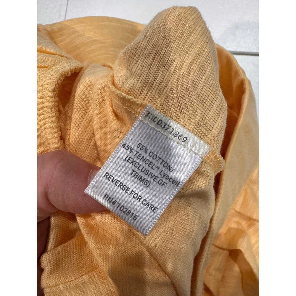 NWT Garnet Hill Orange Linen Wide Leg Cropped Pants XS Sleepwear‎